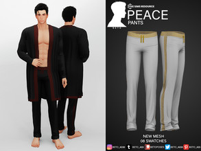 Sims 4 — Peace (Pants) by Beto_ae0 — Comfortable pants with a nice print, enjoy it - 08 colors - New Mesh - All Lods -