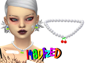 Sims 4 — MAXIDENT CHERRY NECKLACE V2 (FEMALE) by 148DAZED — BG & HQ compatible based on the jewelry stray kids wore