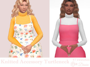 Sims 4 — Knitted Accessory Turtleneck by Dissia — Long sleeeves knitted bodysuit with turtleneck Available in 47 swatches