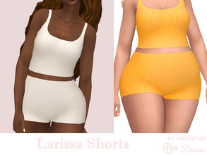 Sims 4 — Larissa Shorts by Dissia — High waist knitted fitted shorts Available in 47 swatches