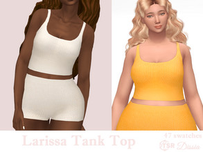 Sims 4 — Larissa Tank Top by Dissia — Knitted short tank top with ribbed part Available in 47 swatches