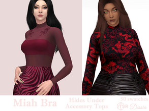 Sims 4 — Miah Bra (Hides under accessory tops) by Dissia — Bandeau velvet underwear top that hides under accessory tops!