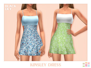 Sims 4 — Kinsley Dress by Black_Lily — YA/A/Teen 6 Swatches New item