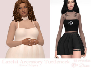 Sims 4 — Lorelai Accessory Turtleneck by Dissia — Transparent long sleeves accessory turtleneck with covered neck part