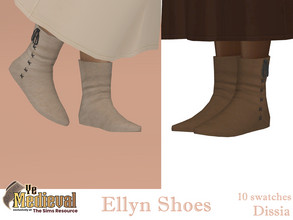 Sims 4 — Ye Medieval - Ellyn Shoes by Dissia — Simple calf everyday boots in medieval style Available in 10 swatches