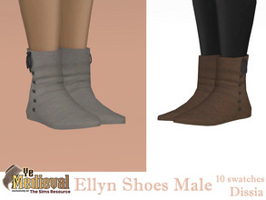 Sims 4 — Ye Medieval - Ellyn Shoes Male by Dissia — Simple calf everyday boots in medieval style for male Available in 10