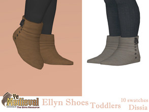 Sims 4 — Ye Medieval - Ellyn Shoes Toddlers by Dissia — Simple calf everyday boots in medieval style for toddlers