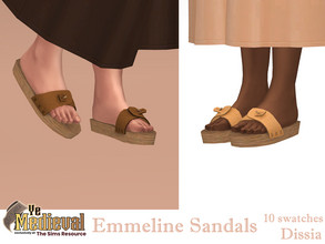 Sims 4 — Ye Medieval - Emmeline Sandals by Dissia — Simple wooden sandals for female Available in 10 swatches