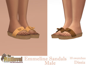 Sims 4 — Ye Medieval - Emmeline Sandals Male by Dissia — Simple wooden sandals for male Available in 10 swatches