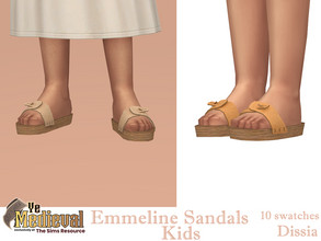 Sims 4 — Ye Medieval - Emmeline Sandals Kids by Dissia — Simple wooden sandals for children Available in 10 swatches