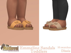 Sims 4 — Ye Medieval - Emmeline Sandals Toddlers by Dissia — Simple wooden sandals for toddlers Available in 10 swatches