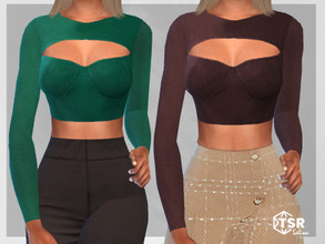 Sims 4 — Trendy Long Sleeve Crop Tops by saliwa — Trendy Long Sleeve Crop Tops For Casual Wear