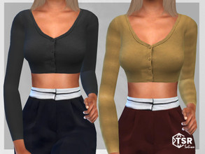 Sims 4 — Cropped Buttoned Cardigans by saliwa — Cropped Buttoned Cardigans For Casual Wear