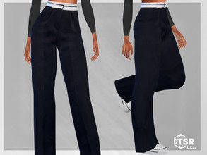 Sims 4 — Reverse Belt Wide Leg Pants by saliwa — Reverse Belt Wide Leg Pants For Casual Wear