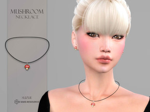 Sims 4 — Mushroom Necklace by Suzue — -New Mesh (Suzue) -10 Swatches -For Female -HQ Compatible