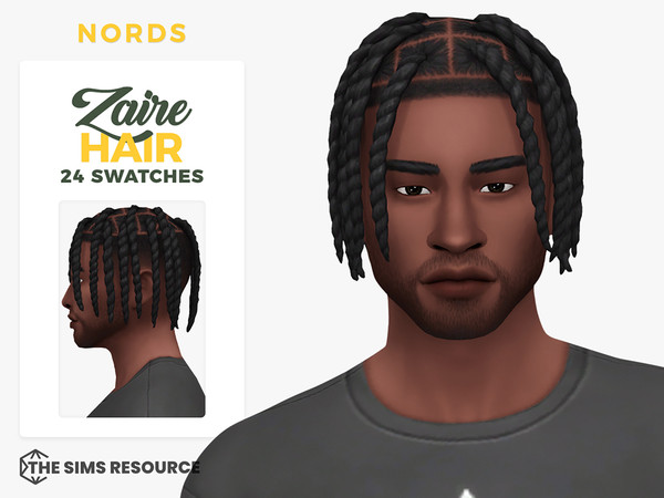 Sims 4 — Zaire Hair by Nords — A two strand twists hairstyle featuring a top perfectly divided into sections, medium