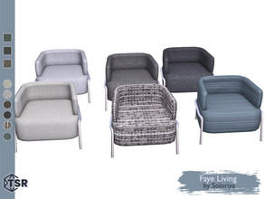 Sims 4 — Faye Living. Armchiar by soloriya — Modern armchair. Part of Faye Living set. 6 color variations. Category: