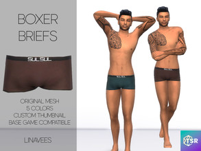 Sims 4 — RISAND - BOXER BRIEFS by linavees — Original Mesh 5 colors - brown, green, blue, purple and black Custom