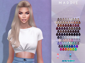 Sims 4 — [Patreon] Maddie- Hairstyle by Anto — Long hairstyle pinned at the back Thank you so much for downloading my