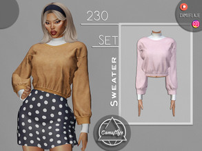 Sims 4 — SET 230 - Sweater & Turtleneck  by Camuflaje — Fashion trendy cute set that includes a sweater with a