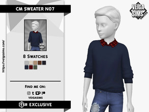Sims 4 — CM SWEATER N07 by David_Mtv2 — - For child only; - 8 swatches; - New mesh with all LODs; - New maps.