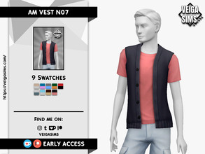 Sims 4 — [Patreon] AM VEST N07 by David_Mtv2 — - For teen to elder; - 8 swatches; - New mesh with all LODs; - New maps.