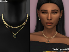 Sims 4 — Destin Necklace AF by christopher0672 — This is a sleek rectangle onyx pendant necklace layered with a single