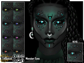 Sims 4 — Monster Eyes by EvilQuinzel — Multiples eyes in 8 colors. - Facepaint category; - Female and male; - Teen + ; -