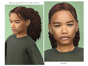 Sims 4 — Brian Hairstyle for Child by -Merci- — New Maxis Match Hairstyle for Sims4. -15 EA Colours. -Unisex. -Base Game