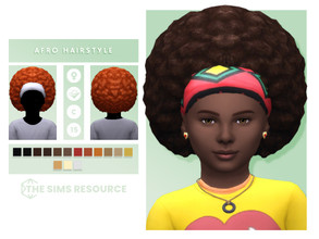 Sims 4 — Afro Hairstyle (Child) by OranosTR — Afro Hairstyle is a afro hairstyle for child sims. This hair has 15 EA