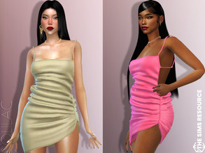 Sims 4 — Draped Dress DO725 by DOLilac — Custom thumbnail New Mesh 12 Colors Adult-Elder-Teen-Young Adult For Female