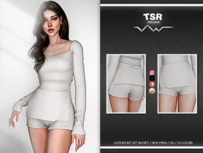 Sims 4 — CLOTHES SET-297 (SHORT) BD857 by busra-tr — 10 colors Adult-Elder-Teen-Young Adult For Female Custom thumbnail