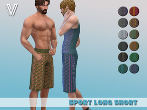 Sims 4 — Sport Long Shorts F23 by SimmieV — A set of long athletic shorts in an assortment of trending colors. This
