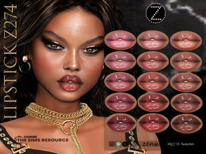 Sims 4 —  LIPSTICK Z274 by ZENX — -Base Game -All Age -For Female -15 colors -Works with all of skins -Compatible with HQ