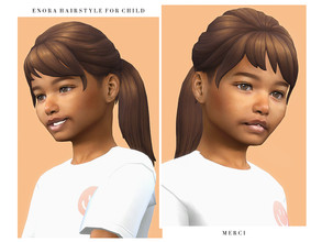 Sims 4 — Enora Hairstyle for Child by -Merci- — New Maxis Match Hairstyle for Sims4. -15 EA Colours. -Unisex. -Base Game