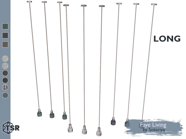 Sims 4 — Faye Living. Ceiling Light, long by soloriya — Ceiling light, long version. Part of Faye Living set. 3 color