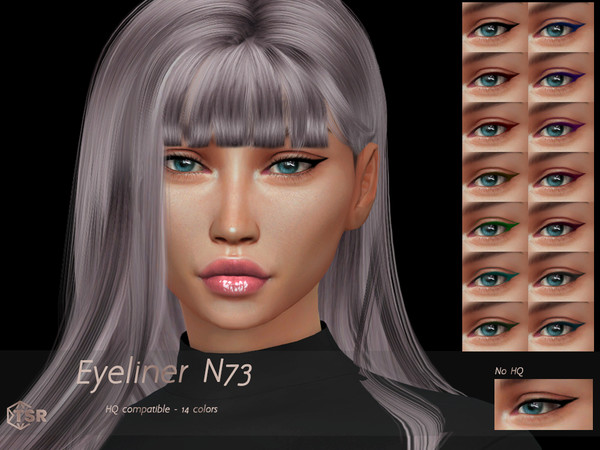 Sims 4 — Eyeliner N73 by qLayla — ~ Previews were made using HQ Mod ~ - base game compatible. - HQ mod compatible. -
