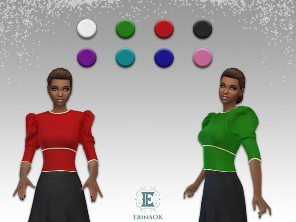 Sims 4 — Women's Top 01.25.23 by ErinAOK — Women's Top 8 Swatches