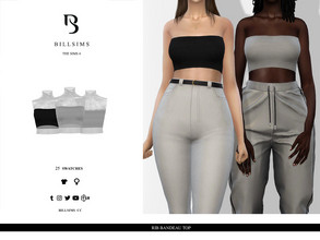 Sims 4 — Rib Bandeau Top by Bill_Sims — This top features a rib material with a bandeau neckline! - Female, Teen-Elder -