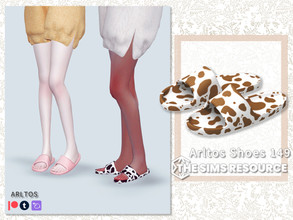 Sims 4 — Printed slippers / 149 by Arltos — 17 colors. HQ compatible.