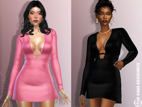 Sims 4 — Cutout Mini Dress DO731 by DOLilac — Custom thumbnail New Mesh 8 Colors Adult-Elder-Teen-Young Adult For Female