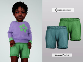 Sims 4 — Amma Short Pants by couquett — Cute top short pants for toddlers - 9 swatches - new mesh - HQ mod Compatible -