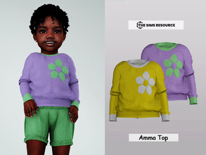 Sims 4 — Amma Top by couquett — Cute top for toddlers - 8 swatches - new mesh - HQ mod Compatible - Custom thumbnail