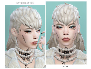 Sims 4 — Ray Hairstyle by -Merci- — New Maxis Match Hairstyle for Sims4. -24 EA Colours. -For female, teen-elder. -Base