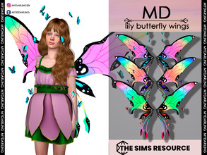 Sims 4 — lily butterfly wings Child by Mydarling20 — new mesh base game compatible all lods all maps 4 colors This cc is