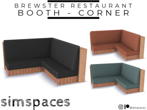 Sims 4 — Brewster Restaurant - booth corner by simspaces — The quintessential corner booth - it HAS a corner, it FITS a