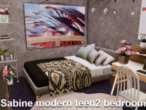 Sims 4 — Sabine Modern Teen Bedroom v2- boy | Only TSR CC by GenkaiHaretsu — Modern teen bedroom for Sabine Shell (1nd