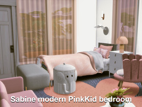 Sims 4 — Sabine PinkKid Bedroom  | Only TSR CC by GenkaiHaretsu — Modern kid bedroom for Sabine Shell (1nd floor) 