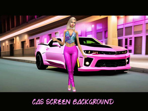 Sims 4 — Pink Sports Car CAS Screen Background by stephanieroma — Pink sports car city CAS screen background. Place in