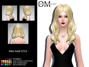 Sims 4 — Kira Hair Style by Oscar_Montellano — Alll lods Hat compatible 24 ea swatches BGC